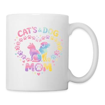 Mommy Cat and Dog Pets Gift Humor - Mug - white - Right