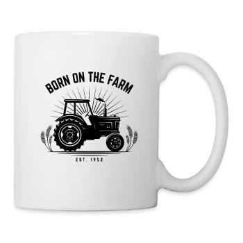 Tractor Born On The Farm Saying Agriculture - Mug - white - Right