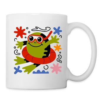 Cartoon Frog Diver - Mug - white - Right