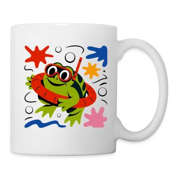 Frog with diving goggles - Mug - white - Right