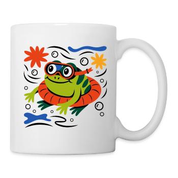 Schnorchel Frosch Abenteuer - Tasse - Weiß - Rechts