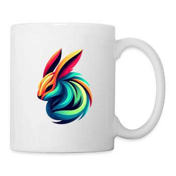 Regenbogenhase Farbwirbel - Tasse - Weiß - Rechts