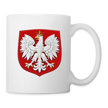 Polen Wappen T-Shirt – Weißer Adler mit Krone - Tasse - Weiß - Rechts