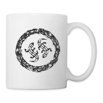 Gecko-Kreis Mandala - Tasse - Weiß - Rechts