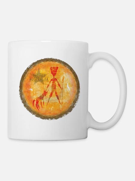 Sonne Indigene Silhouette - Tasse - Weiß