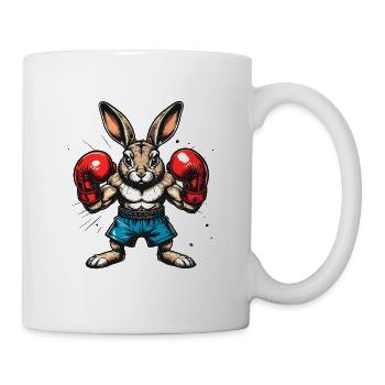 Boxing bunny with boxing gloves - Mug - white - Right