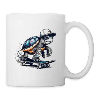 Techno Skater Schildkröte - Tasse - Weiß - Rechts