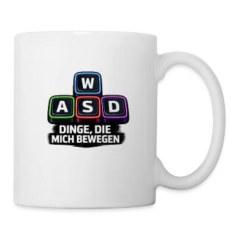 WASD Neon Dinge die mich bewegen PC - Tasse - Weiß - Rechts