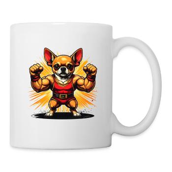 Combative Chihuahua Dog Muscle Hero - Mug - white - Right