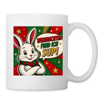 Weihnachtshase . 1 - Tasse - Weiß - Rechts