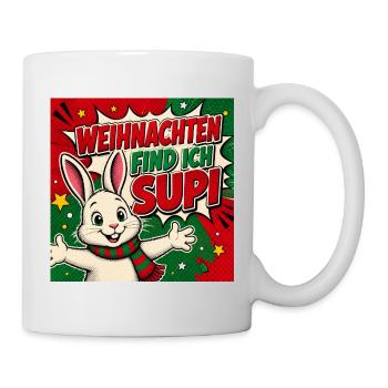 Weihnachtshase . 2 - Tasse - Weiß - Rechts