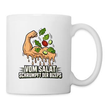 Vom Salat schrumpft der Bizeps - Tasse - Weiß - Rechts