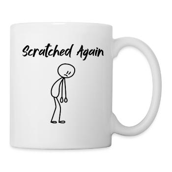 Wieder gekratzt lustiger Humor | Minimalistisches Design - Tasse - Weiß - Rechts
