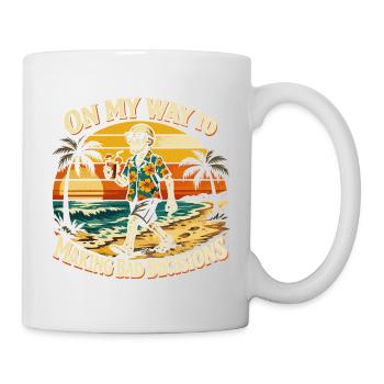 Squelette Vacances Humour Drôle Humour Plage - Mug blanc - blanc - Droite