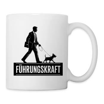  FÜHRUNGSKRAFT Business Mann Mit Hund Lustiges - Tasse - Weiß - Rechts
