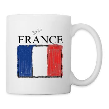 FRANCE drapeau et emblème de la France. Supporter - Mug blanc - blanc - Droite