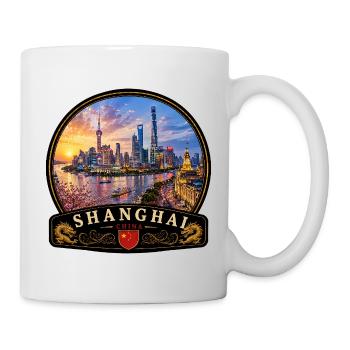 Futuristische Metropole Shanghai China Großstadt A - Tasse - Weiß - Rechts