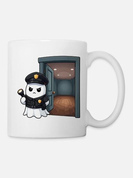 Geisterpolizist auf Spurensuche - Tasse - Weiß