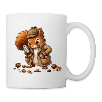 Detektiv Eichhörnchen Mantel - Tasse - Weiß - Rechts