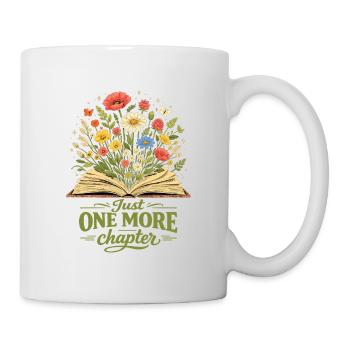 Just One More Chapter Wildblumen Bücherliebe - Tasse - Weiß - Rechts