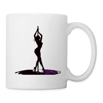 Pole Dance Silhouette Frau in High Heels Design - Tasse - Weiß - Rechts