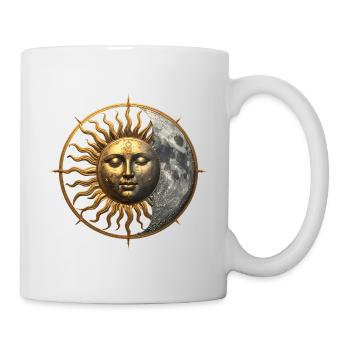 Sonnenmond Emblem Vintage - Tasse - Weiß - Rechts