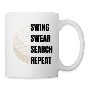 Swing Swear Search Repeat - Golf Slogan - Mug - white - Right