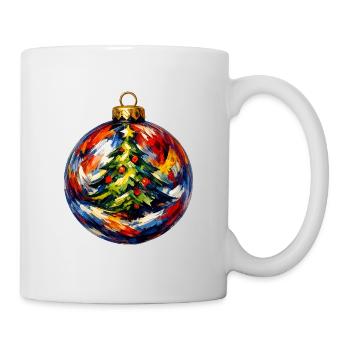 Weihnachtskugel mit Tannenbaummotiv - Tasse - Weiß - Rechts