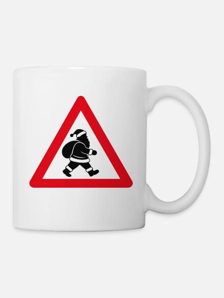 Weihnachtsmann crossing - Tasse - Weiß