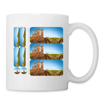 DIY Schulaufkleber Set - Erdmännchen - 9 Sticker - Tasse - Weiß - Rechts