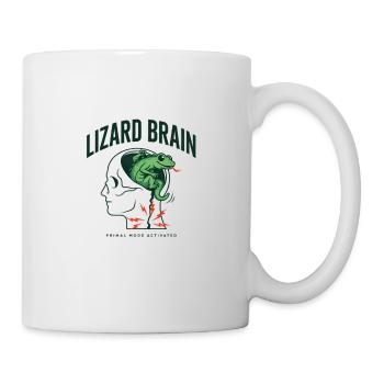 Lizard Brain Eidechse Gehirn Psychologie Profil - Tasse - Weiß - Rechts