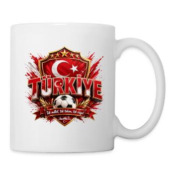 Türkei Fußball Shield Logo - t-shirt Vorlage  - Tasse - Weiß - Rechts