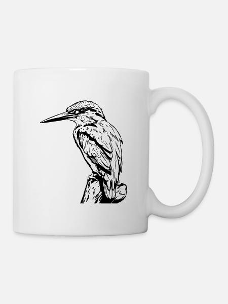 Specht / Eisvogel - Tasse - Weiß