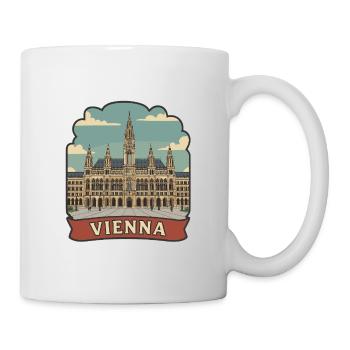 Wiener Karlskirche Vintage Travel Abzeichen - Tasse - Weiß - Rechts