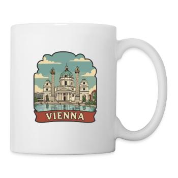 Wiener Karlskirche Vintage Travel Abzeichen - Tasse - Weiß - Rechts