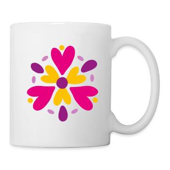 Yoga pink Herzen Mandala farbenfroh Love Yogi Deko - Tasse - Weiß - Rechts
