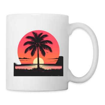 Île Sunset Palm - Mug blanc - blanc - Droite