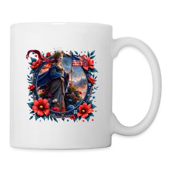 Florale Patriotische Königin - Tasse - Weiß - Rechts
