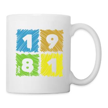 45. Écussons de Farbige du Geburtstag depuis 07/1981 - Mug blanc - blanc - Droite