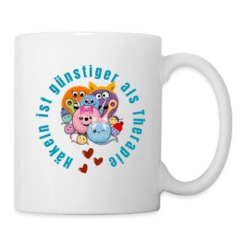 Crochet is cheaper than therapy - Mug - white - Right