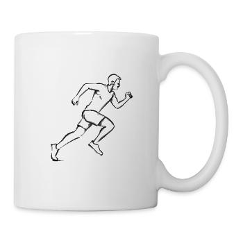 Rennender Mann – Sport & Business - Illustration - Tasse - Weiß - Rechts