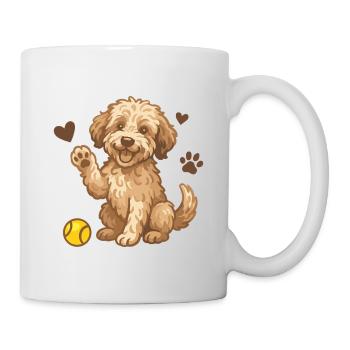 Doodle Brown - Cuddly Dog Puppy - Mug - white - Right
