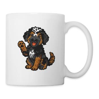 Doodle Black-Tri - Cuddly Dog Puppy - Mug - white - Right