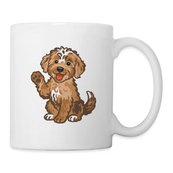 Doodle Red-Tri - Kuschelhund Welpen - Tasse - Weiß - Rechts