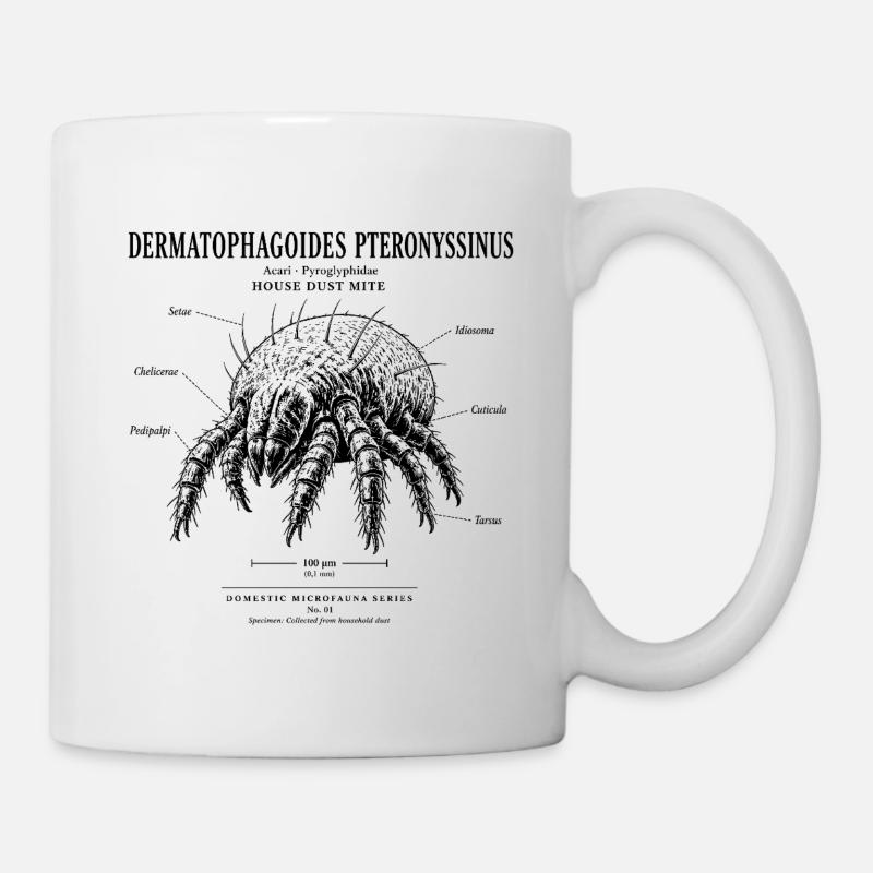Acarien de la poussière domestique – Microfaune domestique n° 01 - Mug blanc - blanc