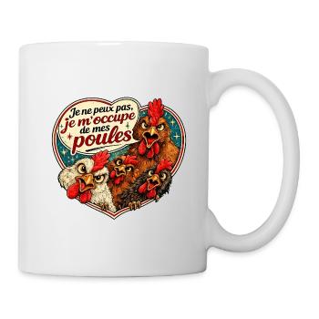 Je m'occupe de mes poules - Mug blanc - blanc - Droite