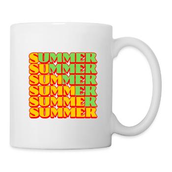 Typographie rétro répétée de l’été groovy - Mug blanc - blanc - Droite