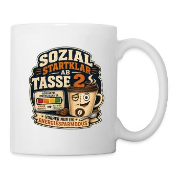 Sozial Startklar Ab Tasse 2 Kaffee Motiv - Tasse - Weiß - Rechts