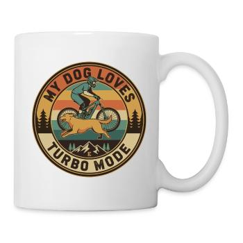 Mon chien adore le mode turbo E-VTT rétro - Mug blanc - blanc - Droite