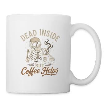 Dead Inside Coffee Helps Office Humor - Mug - white - Right